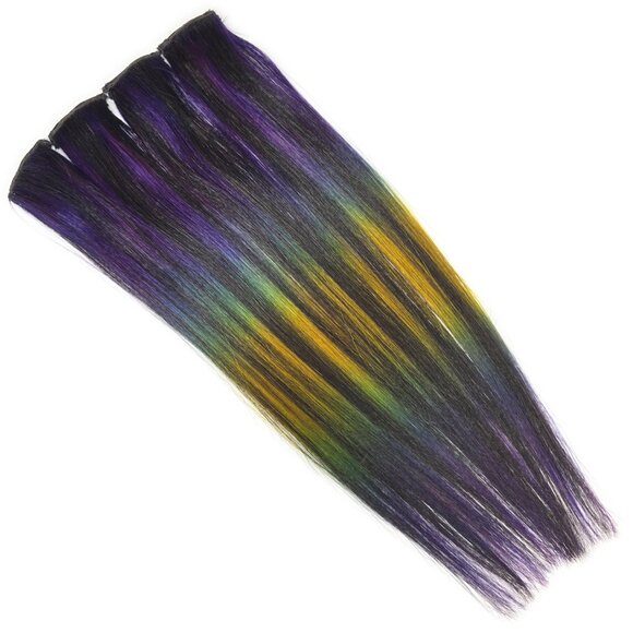 12 inch Purple Yellow Color Melt Remy Clip in Human Hair Extensions main image 5